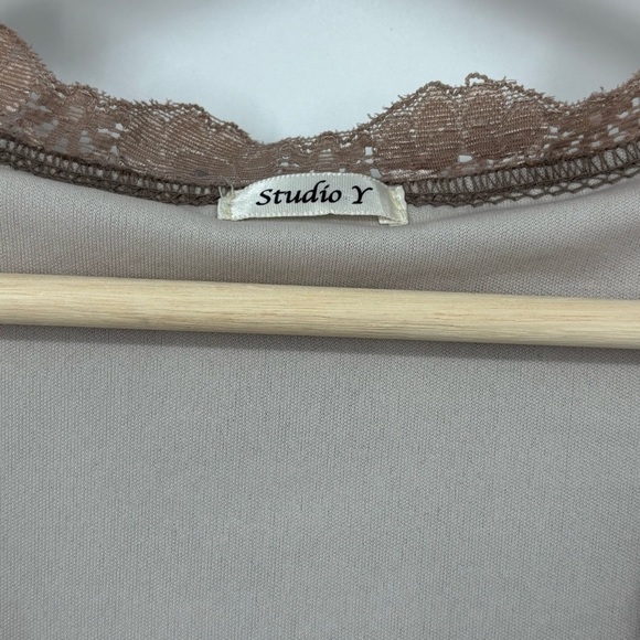 Y2K vintage babydoll lace brown retro whimsical sparkle top 2000 soft girl XL - Picture 4 of 7